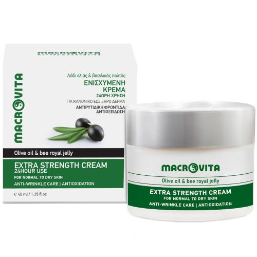 Macrovita Extra Strength Cream Ενισχυμένη Κρέμα Προσώπου με Αντιρυτιδική & Αντιοξειδωτική Δράση για Κανονικό έως Ξηρό Δέρμα 40ml
